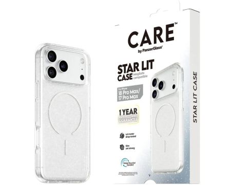 PanzerGlass CARE Star Lit за Apple iPhone 17 Pro Max/18 Pro Max, прозрачен на супер цени