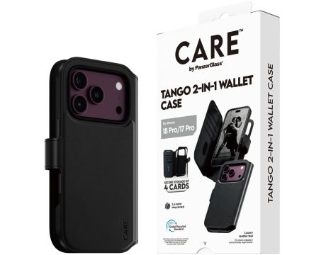 PanzerGlass CARE Tango 2-in-1 за Apple iPhone 17 Pro/18 Pro, черен на супер цени