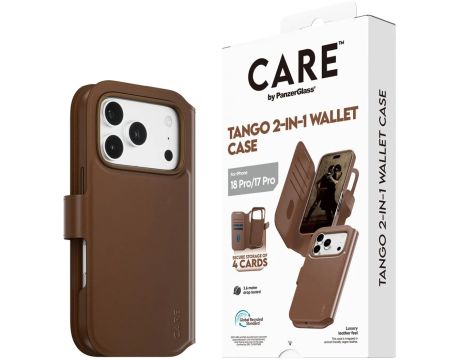 PanzerGlass CARE Tango 2-in-1 за Apple iPhone 17 Pro/18 Pro, кафяв на супер цени