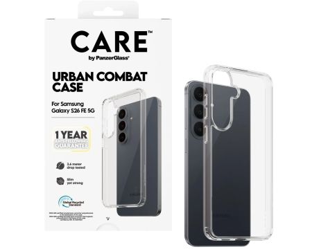 PanzerGlass CARE Urban Combat за Samsung Galaxy S26 FE, прозрачен на супер цени