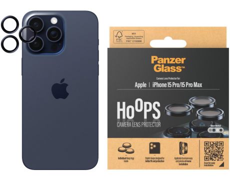 PanzerGlass Hoops за Apple iPhone 15 Pro/15 Pro Max, прозрачен/син на супер цени