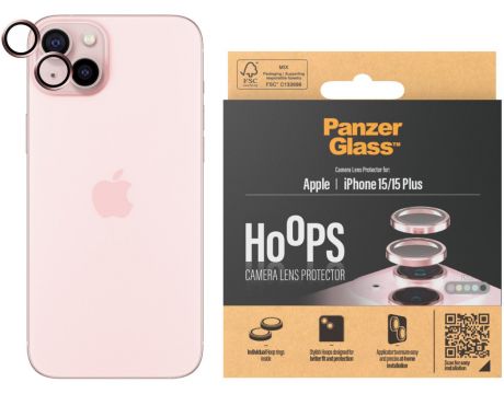 PanzerGlass Hoops за Apple iPhone 15/15 Plus, прозрачен/розов на супер цени