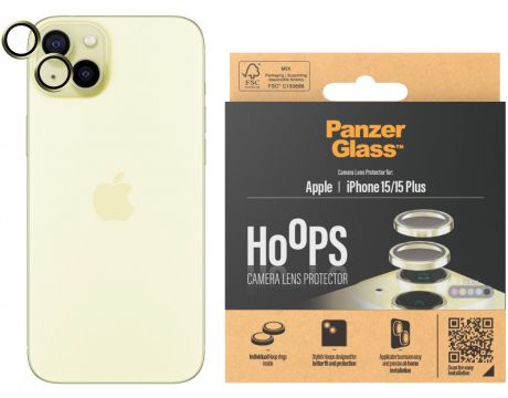 PanzerGlass Hoops за Apple iPhone 15/15 Plus, прозрачен/жълт на супер цени