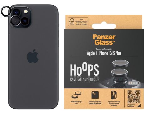 PanzerGlass Hoops за Apple iPhone 15/15 Plus, прозрачен/черен на супер цени