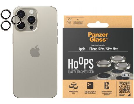 PanzerGlass Hoops за Apple iPhone 15 Pro/15 Pro Max, прозрачен/сребрист на супер цени