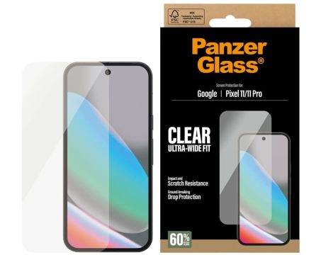 PanzerGlass за Google Pixel 11/11 Pro, прозрачен на супер цени