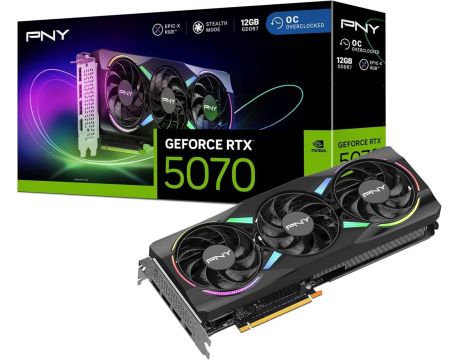 PNY GGeForce RTX 5070 12GB ARGB EPIC-X RGB OC DLSS 4 на супер цени