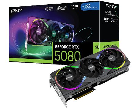 PNY GeForce RTX 5080 16GB ARGB EPIC-X Triple Fan OC DLSS 4 на супер цени