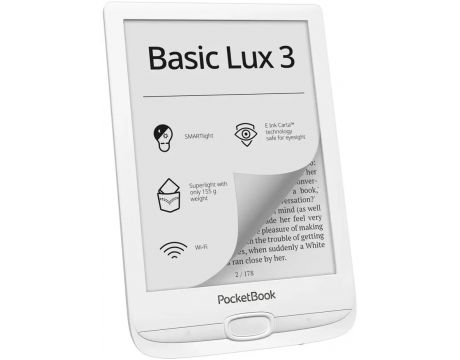 PocketBook Basic Lux 3 PB617 6", 8GB, бял на супер цени