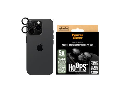 PanzerGlass Hoops Ceramic за Apple iPhone 16 Pro/16 Pro Max, прозрачен/черен на супер цени