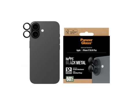 PanzerGlass Hoops Black Metal за Apple iPhone 17/ 16/ 16 Plus на супер цени
