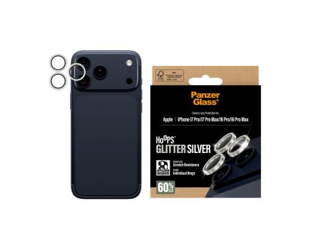 PanzerGlass Hoops Glitter Silver за Apple iPhone 17 Pro/ 17 Pro Max/ 16 Pro/ 16 Pro Max на супер цени