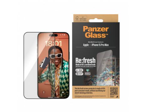 PanzerGlass Re:fresh UWF за Apple iPhone 15 Pro Max, прозрачен на супер цени