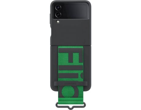 Samsung Flip4 Silicone за Samsung Galaxy Z Flip 4, черен/зелен на супер цени