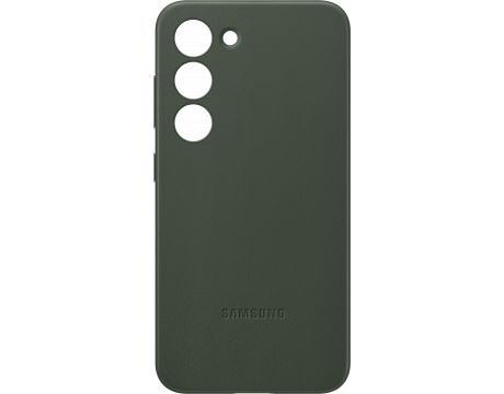 Samsung Leather за Samsung Galaxy S23, зелен на супер цени