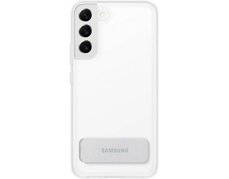 Samsung S906 Clear Standing Cover за Samsung Galaxy S22+, бял на супер цени