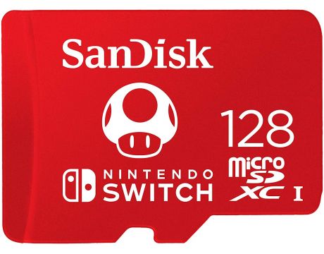 128GB microSDXC SanDisk Nintendo, червен на супер цени