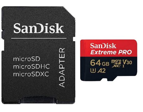 64GB microSDXC SanDisk Extreme PLUS + SD адаптер на супер цени