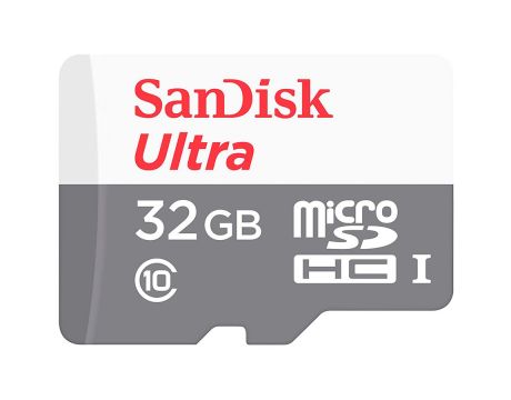 32GB microSDHC SanDisk Ultra, бял/сив на супер цени