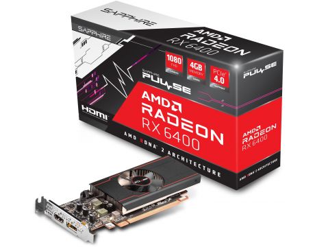 SAPPHIRE Radeon RX 6400 4GB Pulse Low Profile на супер цени