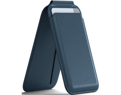 SATECHI Vegan-Leather Magnetic Wallet, тъмносин на супер цени