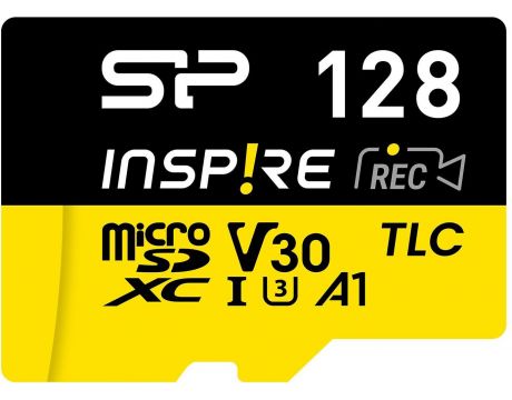 128GB Silicon Power Inspire и SD адаптер, черен/жълт на супер цени
