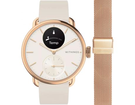 смарт часовник WITHINGS ScanWatch 2, 38 мм, златист/сив и каишка WITHINGS Milanese Wristband на супер цени