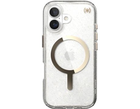 Speck Presidio Lux Glitter MagSafe за Apple iPhone 17, прозрачен/зласт на супер цени