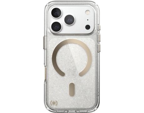 Speck Presidio Lux Glitter MagSafe за Apple iPhone 18 Pro/ 17 Pro, прозрачен/зласт на супер цени