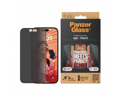 PanzerGlass Privacy UWF за Apple iPhone 15 на супер цени