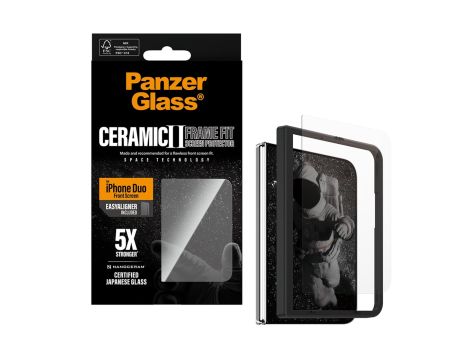 PanzerGlass Ceramic Front Screen Protector iPhone Duo FRAME FIT w. EasyAligner на супер цени