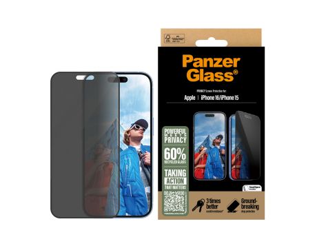 PanzerGlass UWF Privacy за Apple iPhone 16/ 15 на супер цени