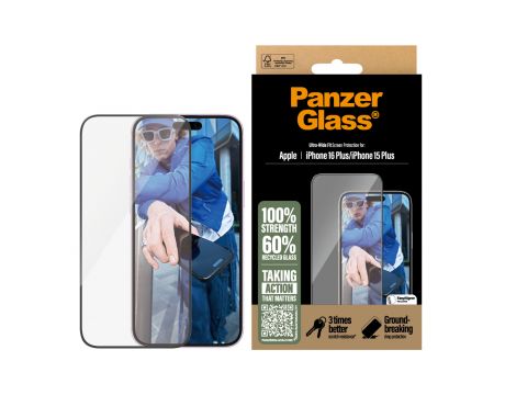 PanzerGlass Ultra-Wide Fit за Apple iPhone 16 Plus/15 Plus на супер цени