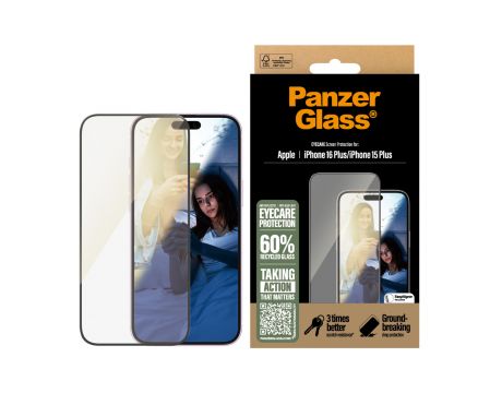 PanzerGlass UWF EyeCare за Apple iPhone 16 Plus/ 15 Plus на супер цени