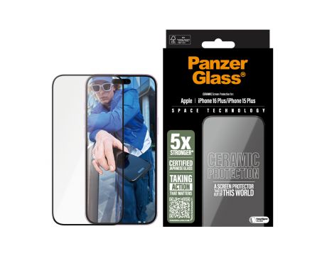 PanzerGlass UWF Ceramic за Apple iPhone 16 Plus/ 15 Plus на супер цени