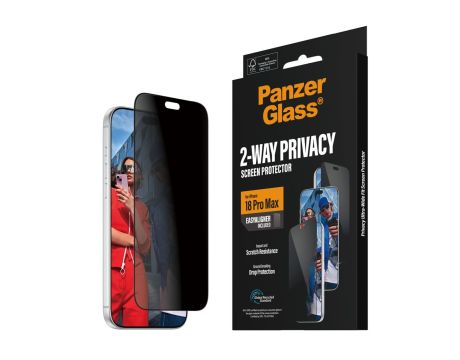 PanzerGlass 2-Way Privacy Ultra-Wide Fit w. EasyAligner за Apple iPhone 18 Pro Max на супер цени
