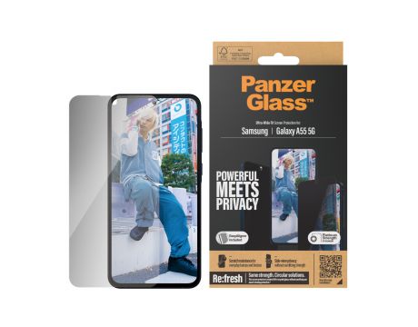 PanzerGlass Privacy Re:fresh за Samsung Galaxy A55 5G, прозрачен/черен на супер цени