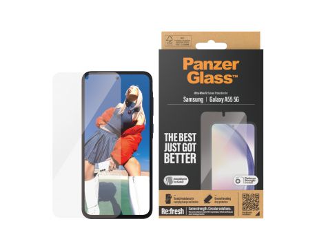 PanzerGlass UWF за Samsung Galaxy A55, прозрачен на супер цени