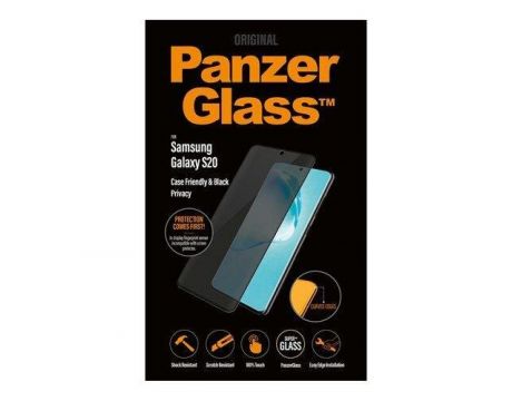 PanzerGlass CaseFriendly Privacy за Samsung Galaxy S20, прозрачен/черен на супер цени