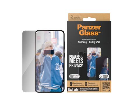 PanzerGlass Privacy UWF за Samsung Galaxy S24+, прозрачен/черен на супер цени