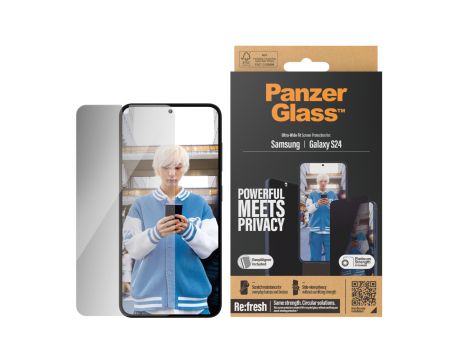 PanzerGlass Privacy UWF за Samsung Galaxy S24, прозрачен/черен на супер цени