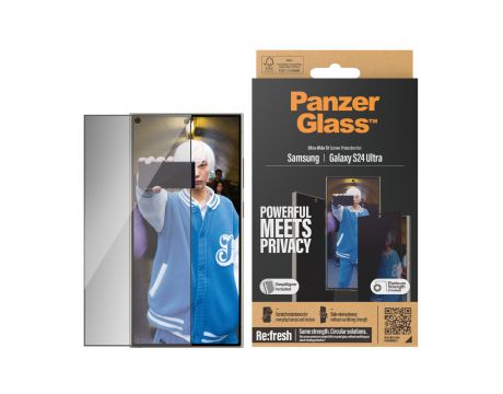 PanzerGlass Privacy UWF за Samsung Galaxy S24 Ultra, прозрачен/черен на супер цени