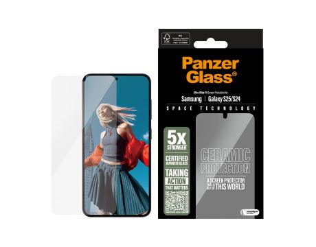 PanzerGlass UWF Ceramic за Samsung Galaxy S25/ S24 на супер цени