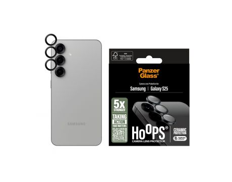 PanzerGlass Hoops Ceramic за Samsung Galaxy S25, прозрачен/черен на супер цени