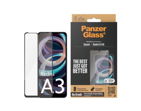 PanzerGlass UWF за Xiaomi Redmi A3, прозрачен/черен на супер цени