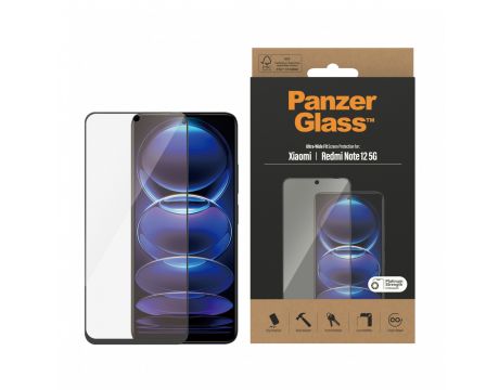 PanzerGlass за Xiaomi Redmi Note 12 5G/4G/Poco X5, прозрачен/черен на супер цени