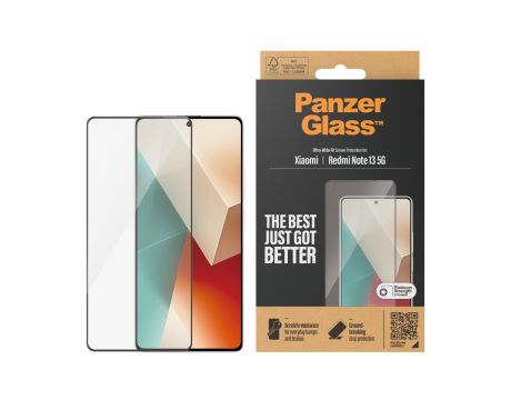 PanzerGlass UWF за Xiaomi Redmi Note 13 5G/ 13 Pro 5G, прозрачен/черен на супер цени