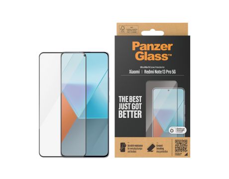 PanzerGlass UWF за Xiaomi Redmi Note 13 Pro 5G, прозрачен/черен на супер цени