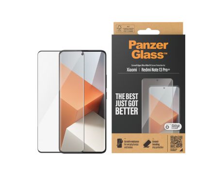 PanzerGlass UWF за Xiaomi Redmi Note 13 Pro+, прозрачен/черен на супер цени