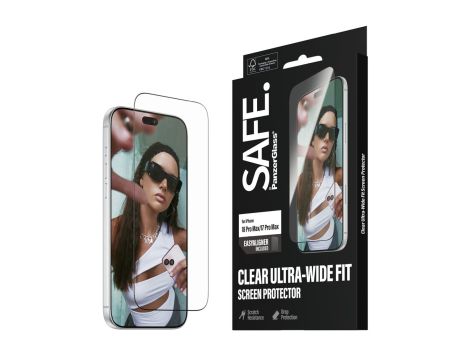 SAFE Clear Ultra-Wide Fit m. EasyAligner за Apple iPhone 18 Pro Max/17 Pro Max на супер цени